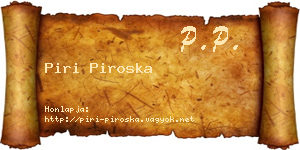 Piri Piroska névjegykártya