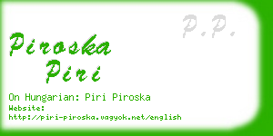 piroska piri business card